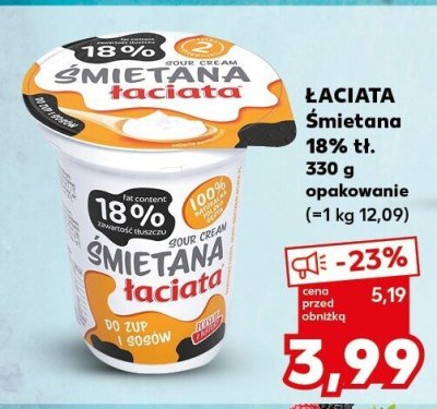 Śmietana łaciata 18% tł. promocja w Kaufland