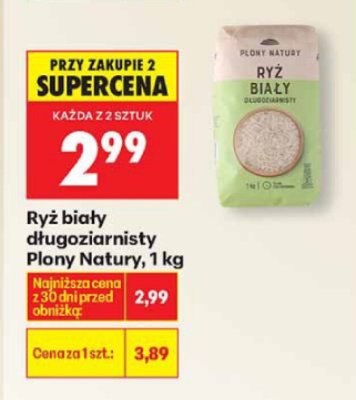 Ryż biały długoziarnisty Plony Natury 1kg promocja w Biedronka