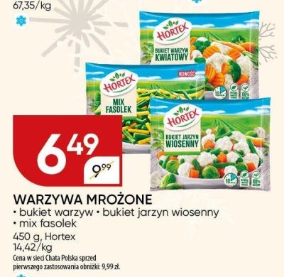Warzywa mrożone bukiet warzyw lub bukiet różni jarzyń wiosenny lub mix fasolek Hortex promocja w Chata Polska