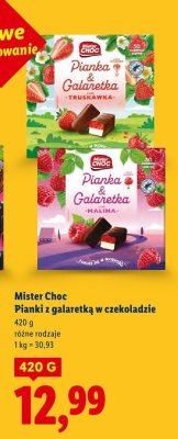 Pianki z galaretką w czekoladzie, różne rodzaje Mister Choc promocja w Lidl