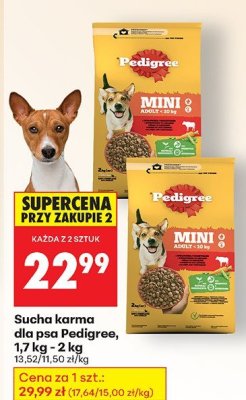 Sucha karma dla psa 1,7 kg - 2 kg promocja w Biedronka