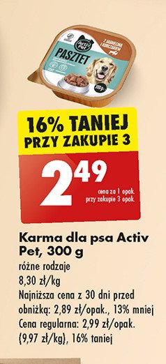 Pasztet z jagni臋cin膮 i kurczakiem Activ pet promocja