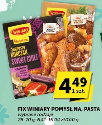 Fix Winiary pomysł na, pasta promocja w Groszek