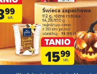 Świeca vanilla cappuccino Glade by brise promocja w Carrefour