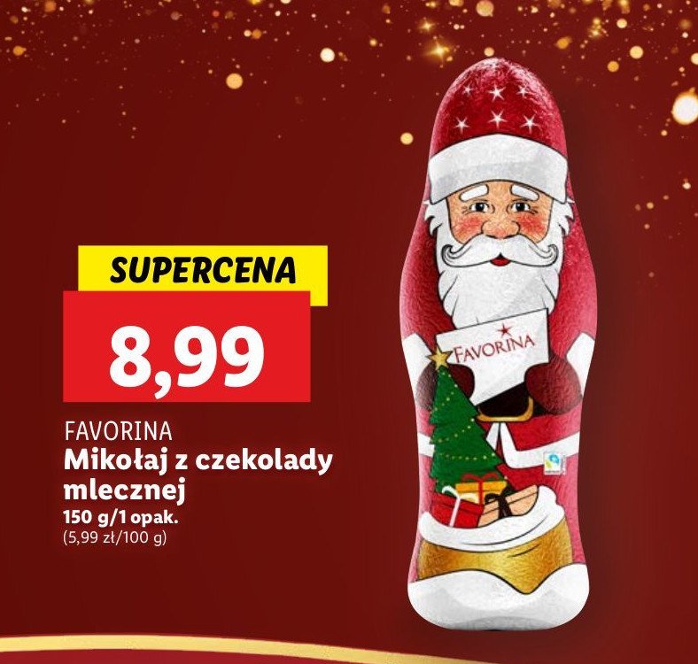 Mikołaj z czekolay Favorina promocja