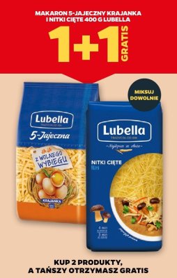 Makaron 5-jajeczny Krajanka Lubella / Nitki cięte 400 g Lubella 1+1 GRATIS promocja w Netto