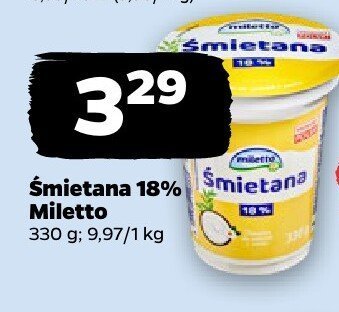 Śmietana 18% Miletto promocja w Netto