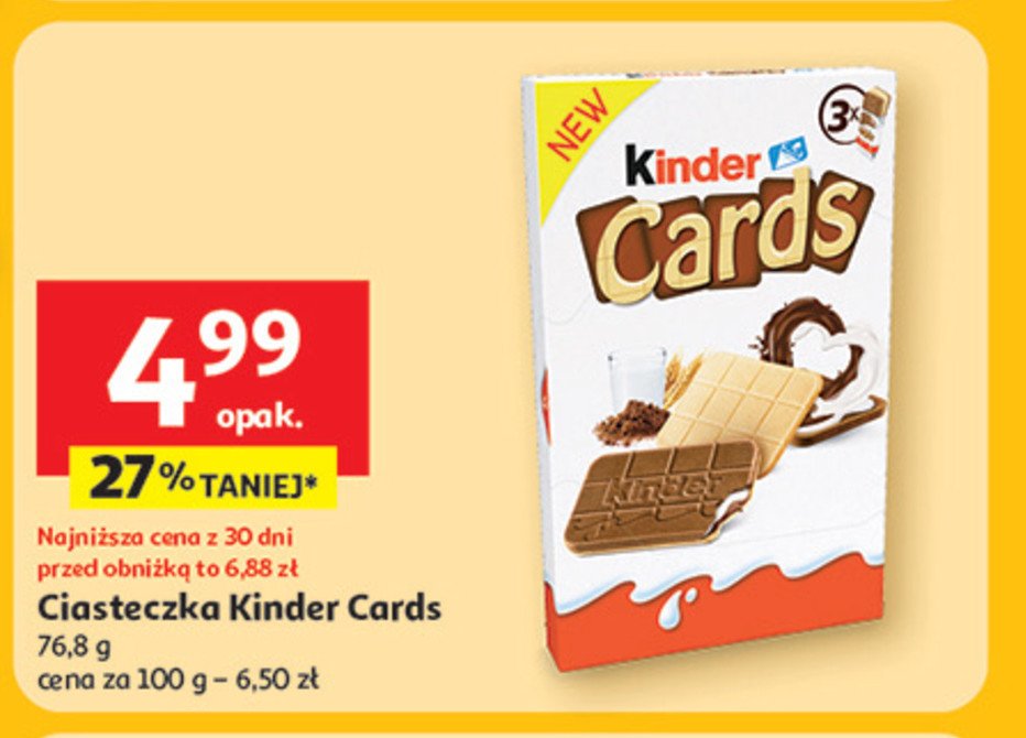 Herbatniki z czekoladą Kinder cards promocja w Auchan