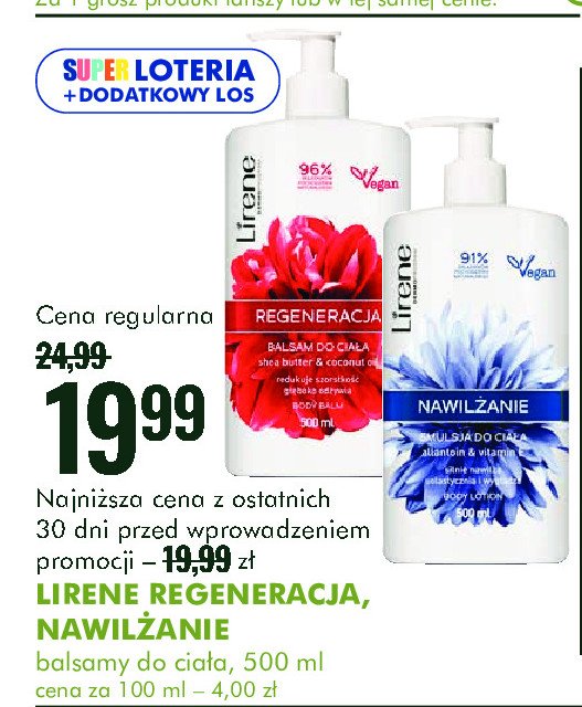 Balsam do ciała regeneracja shea butter & coconut oil Lirene dermoprogram promocja w Super-Pharm