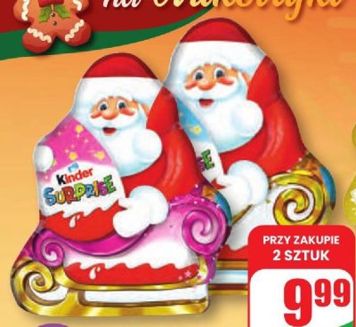 Figurka mikołaj z niespodzianką Kinder niespodzianka promocja w Dino