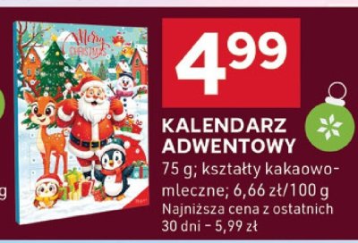 Kalendarz adwentowy kształty kakaowo-mleczne promocja w Stokrotka