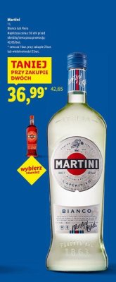 Aperitif Martini Bianco 1 l promocja w Lidl