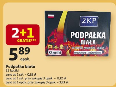 Podpałka biała 32 kostki 2KP promocja w Auchan