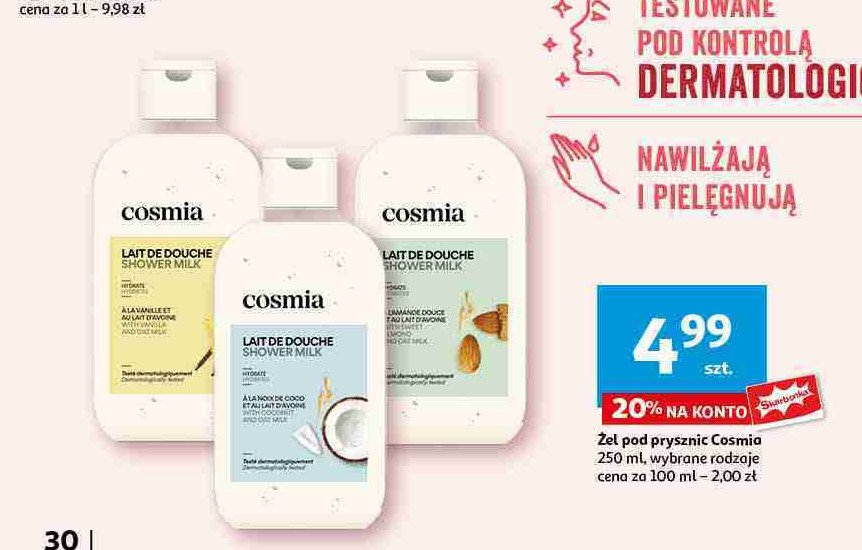 Żel pod prysznic sweet almond Cosmia promocja