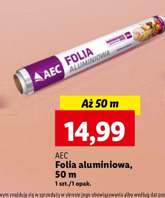 Folia aluminiowa 50 m Aec promocja