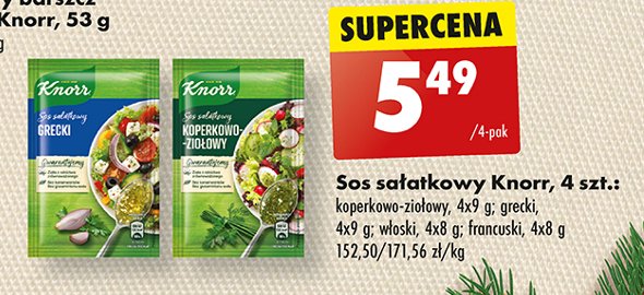 Koperkowo-ziołowy Knorr sos sałatkowy promocja