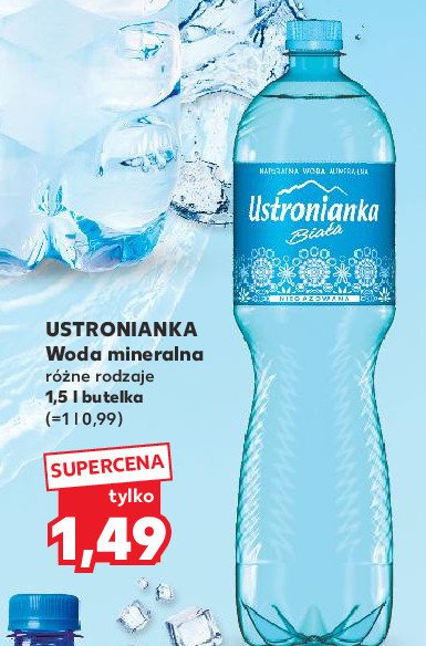 Woda niegazowana Ustronianka biała promocja w Kaufland