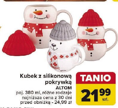 Kubek z silikonową pokrywką 380 ml Altom promocja w Carrefour