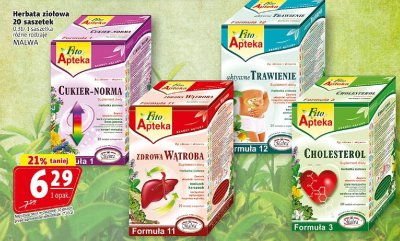 Herbata ziołowa Fito Apteka Cukier-Norma 20 saszetek promocja w Prim Market