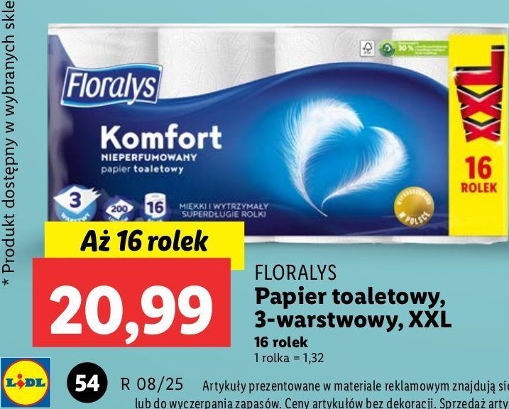 Papier toaletowy komfort Floralys promocja