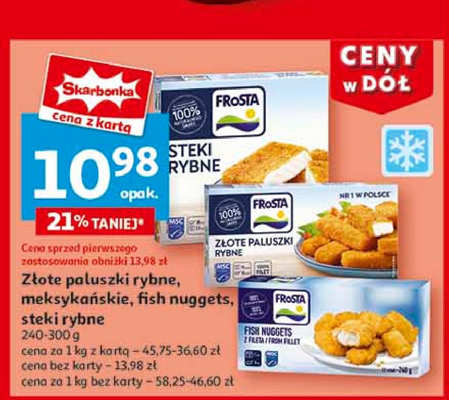 Złote paluszki rybne Frosta promocja w Auchan