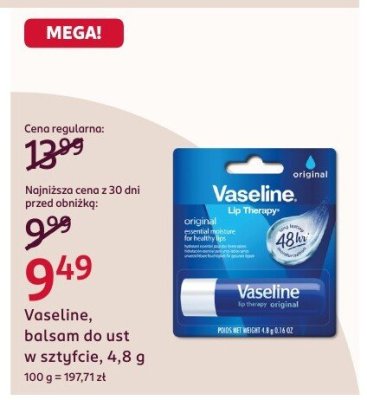 Balsam Vaseline do ust w sztyfcie, 4,8 g promocja w Rossmann