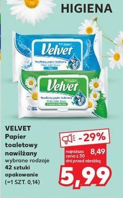 Papier toaletowy nawilżany Velvet fresh promocja