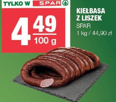 Kiełbasa z liszek SPAR promocja w SPAR