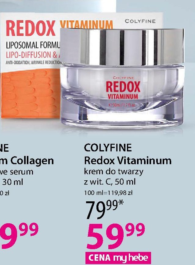 Krem rewiralizujący Colyfine redox vitaminum promocje