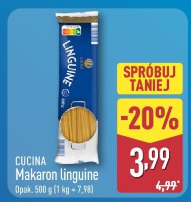 Makaron linguine Cucina promocja w Aldi