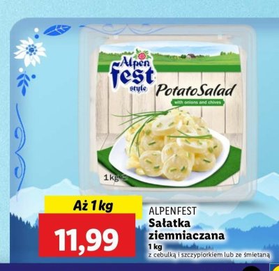 Sa艂atka ziemniaczana z sosem kremowym Alpen fest promocja