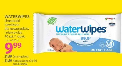 Chusteczki nawilżane WATERWIPES dla noworodków i niemowląt promocja w Hebe