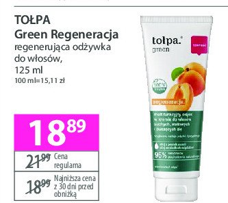 Odżywka do włosów regenerująca Tołpa green promocja