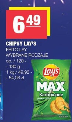 Chipsy Lay's Frito Lay wybrane rodzaje promocja w SPAR