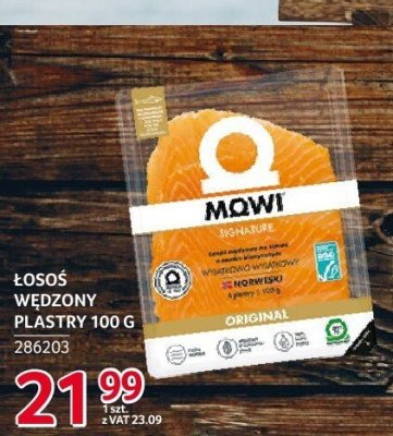 Łosoś wędzony plastry MOWI 100g promocja w Selgros