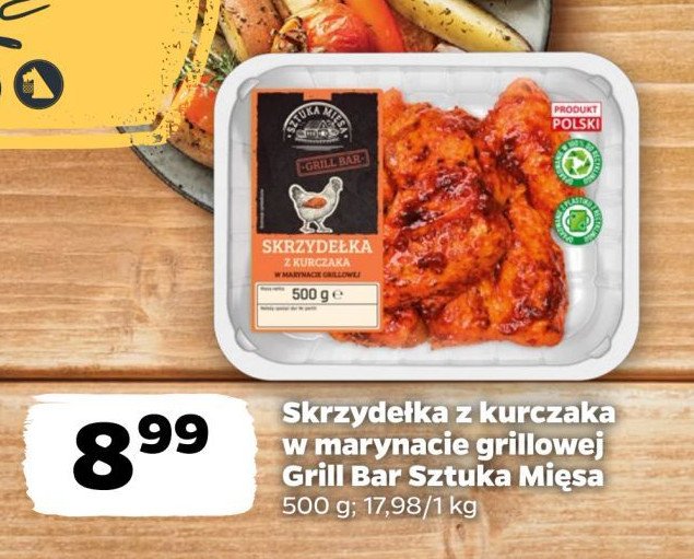 Skrzydełka z kurczaka w marynacie grillowej SZTUKA MIĘSA NETTO promocja