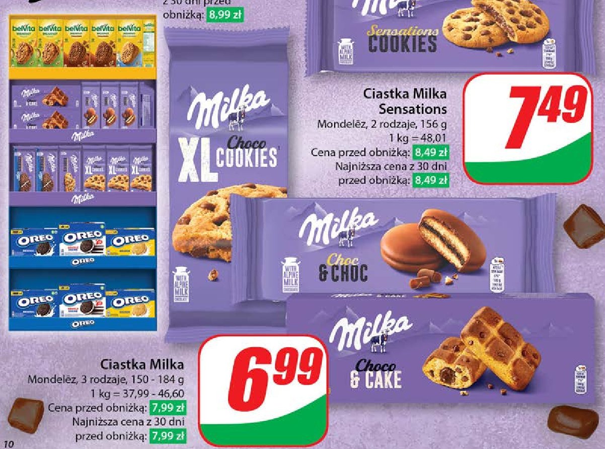 Ciastka z czekoladą Milka cake & choc promocja w Dino