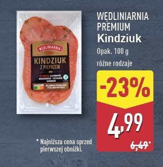 Kindziuk plastry Wędliniarnia premium promocja w Aldi