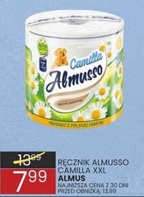 Ręcznik papierowy ALMUSSO KAMILLA XXL 2 ROLKI promocja w Wafelek