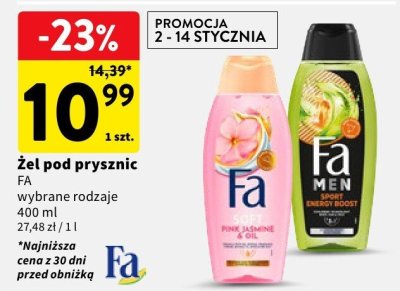 Żel pod prysznic FA wybrane rodzaje promocja w Intermarche
