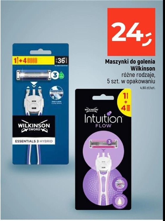 Maszynki do golenia + 4 wkłady Wilkinson sword 3 hybrid promocja