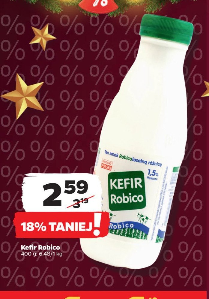 Kefir 1.5% Robico promocja w Netto