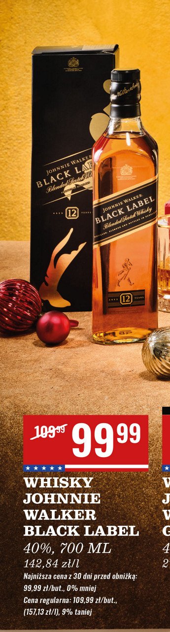 Whisky w kartoniku Johnnie walker black label promocja w Biedronka