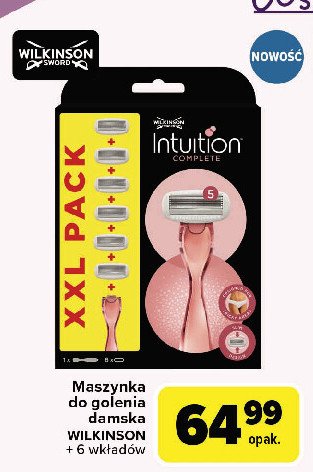 Maszynka do golenia + 6 wkładów Wilkinson intuition complete promocja w Carrefour Market