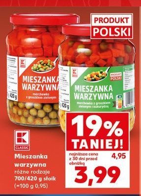 Mieszanka warzywna marchewka z groszkiem K-classic promocja