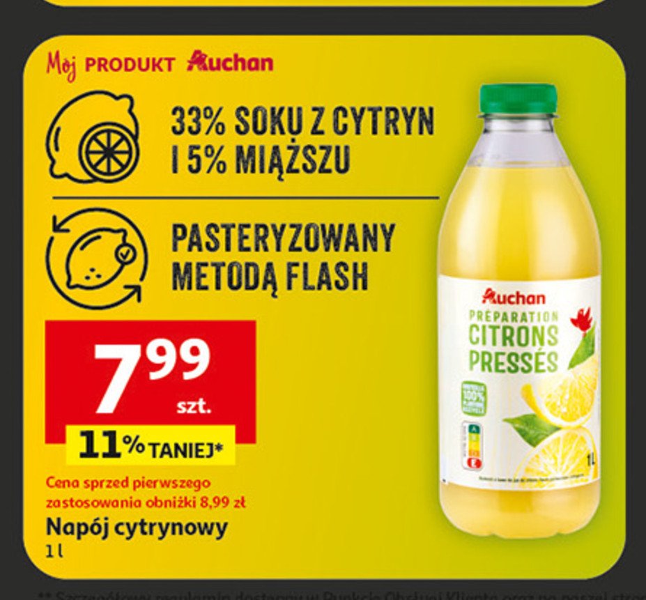 Napój cytrynowy Auchan promocja