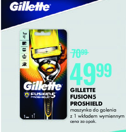 Maszynka do golenia + 1 wkład Gillette fusion proshield promocja