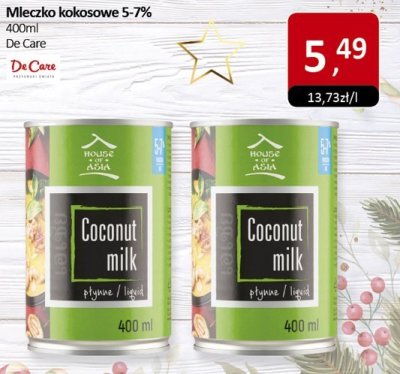 Mleczko kokosowe 5-7% De Care promocja w Market Point