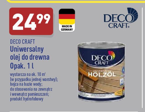 Olej do drewna uniwersalny Deco craft promocja