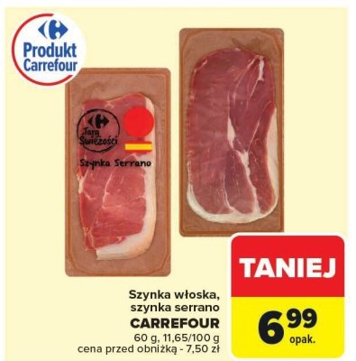 Szynka serrano Carrefour promocja w Carrefour